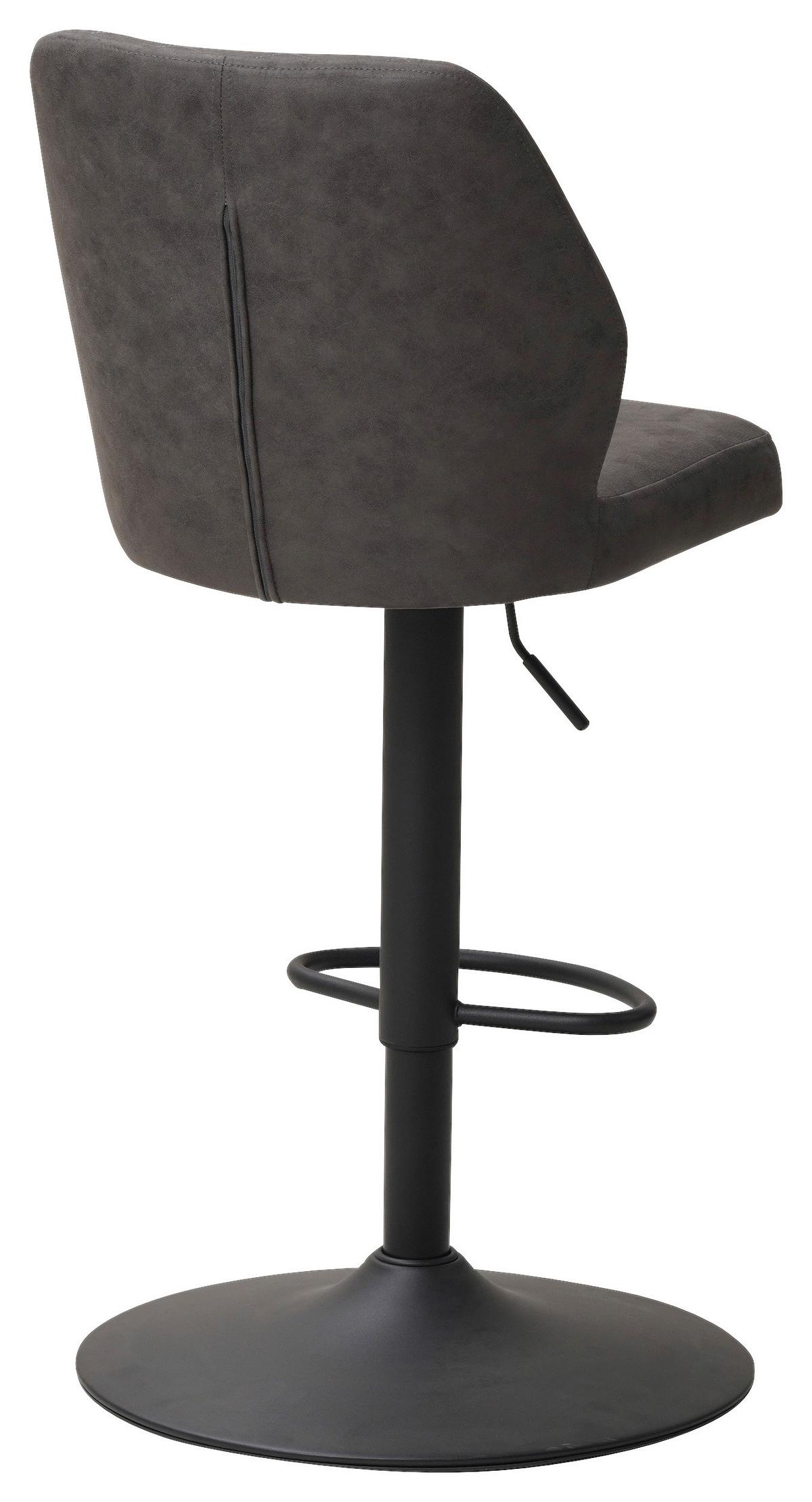Barhocker-Set Grayson 2er-Set ca. 42x114 cm Anthrazit - Anthrazit/Schwarz, KONVENTIONELL, Textil/Metall (42/114/52cm) - MID.YOU