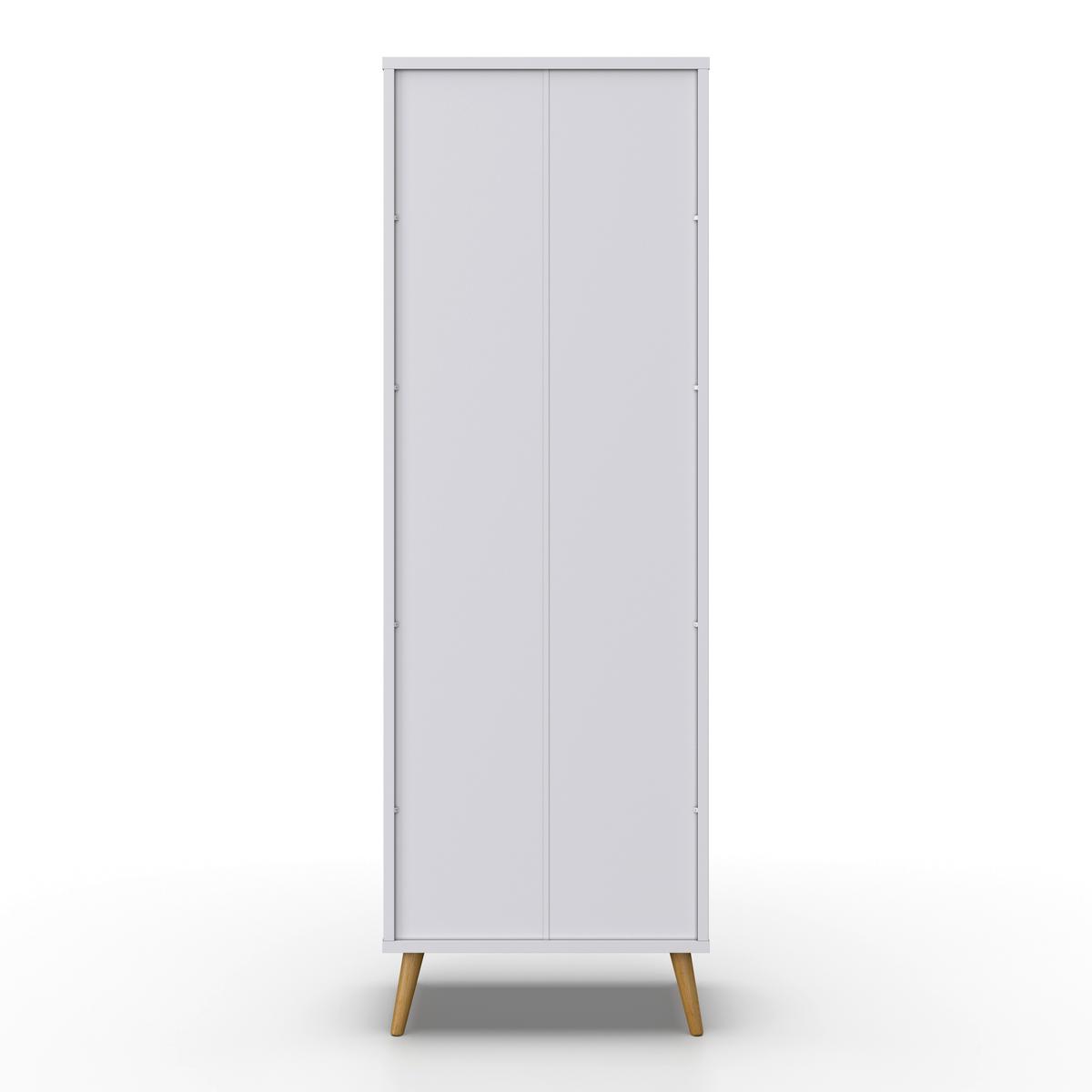 DREHTÜRENSCHRANK in Weiss "Ludo" - Weiss/Naturfarben, Modern, Holz/Metall (60/180/40cm) - Bessagi Home
