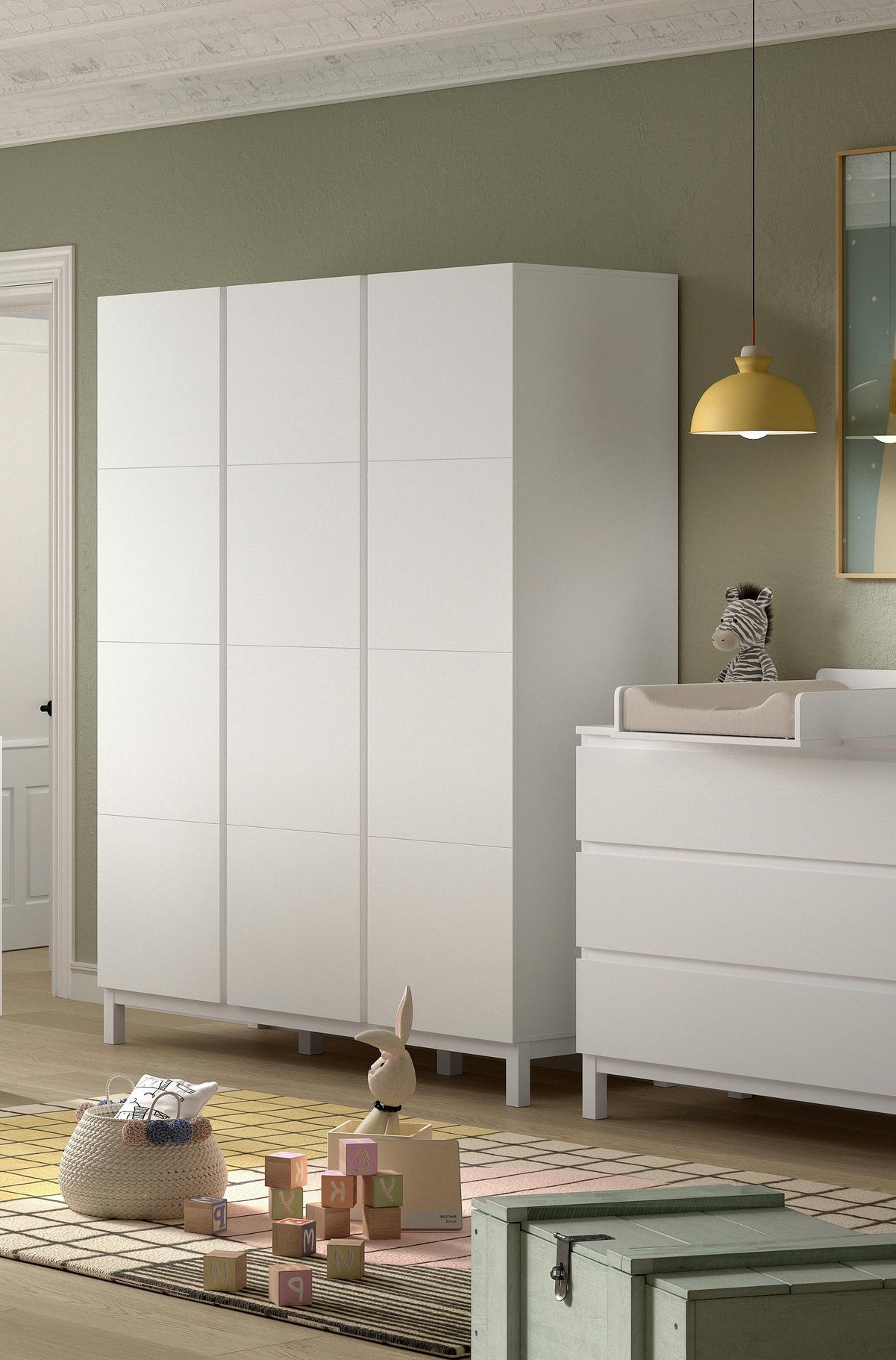 Kleiderschrank EVA Weiß teilmassiv - Weiß, MODERN, Holz/Holzwerkstoff (148,8/196,2/57,8cm) - Vipack