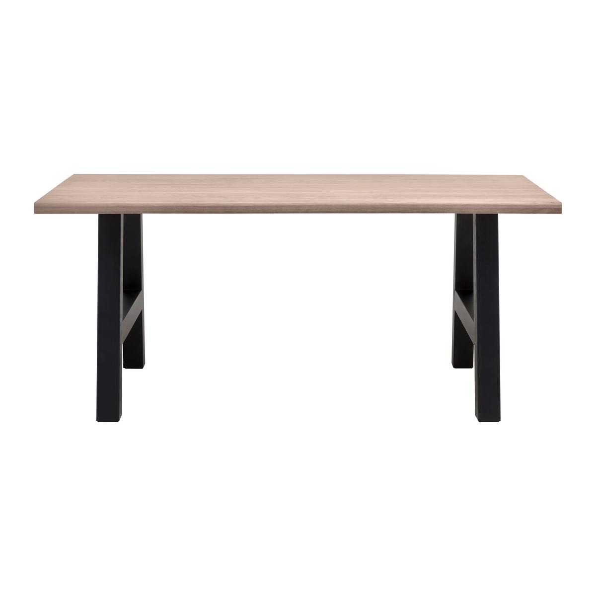 Esstisch Paulina in Holz Eiche massiv ca. 180x90x76 cm - Eichefarben/Schwarz, MODERN, Holz/Metall (180/90/76cm) - Bessagi Home