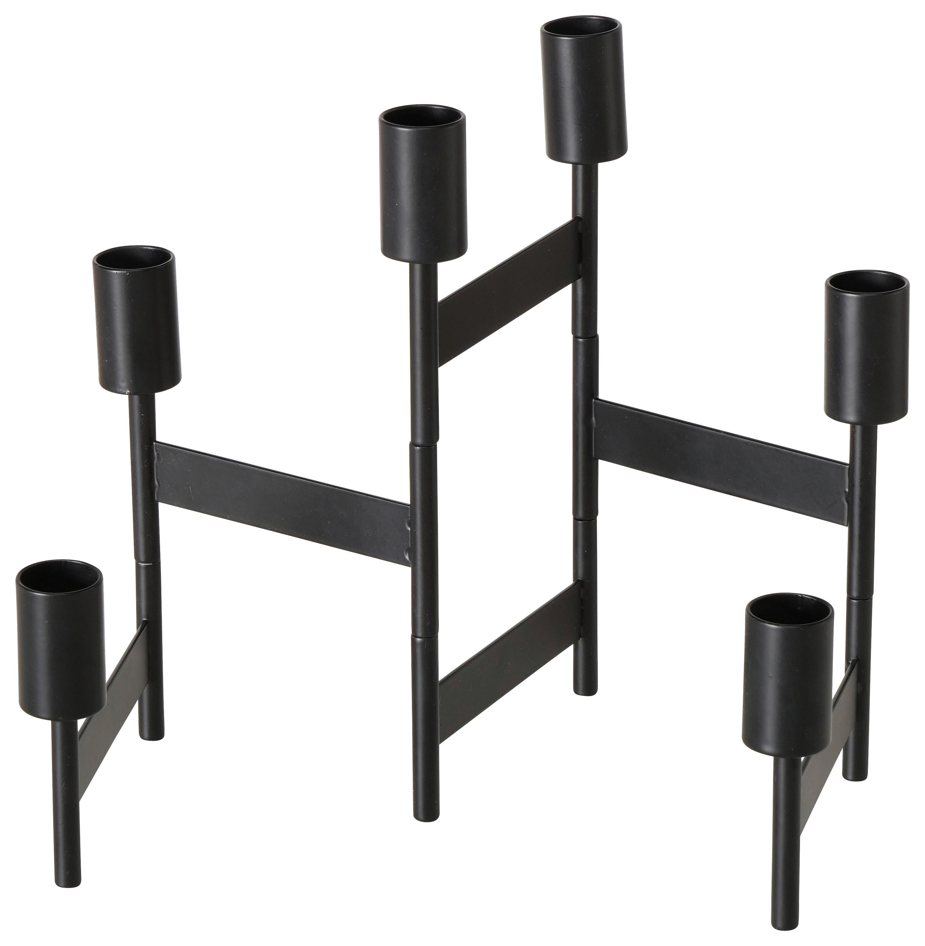 Stabkerzenhalter Kalika I Schwarz - Schwarz, MODERN, Metall (51/22/2,5cm) - Mömax