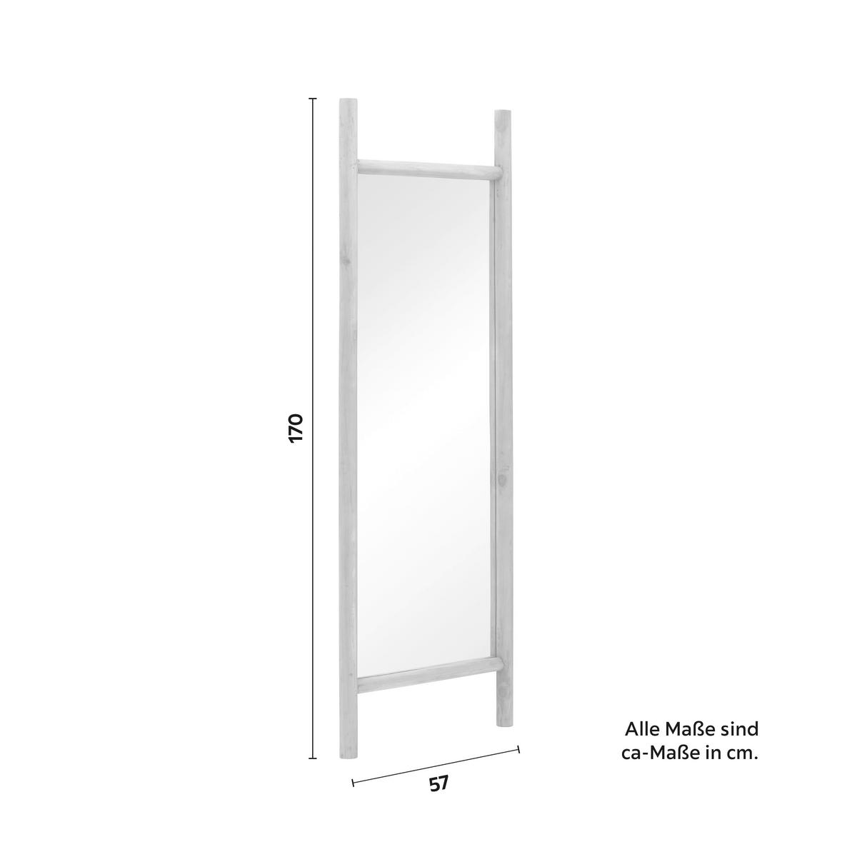 Spiegel Jasmin ca. 57x170 cm Tannenholz massiv - Naturfarben, MODERN, Glas/Holz (57/170/5cm) - Bessagi Home