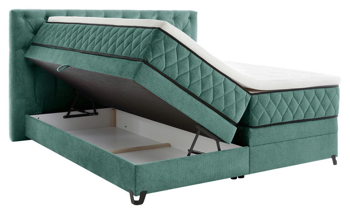 Boxspring Krevet Carmen - tirkizna, Konvencionalno, drvni materijal/drvo (160/200cm) - Modern Living