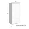 GARDEROB MARLO - vit/ekfärgad, Modern, trämaterial/trä (100/223/60cm) - Bessagi Home