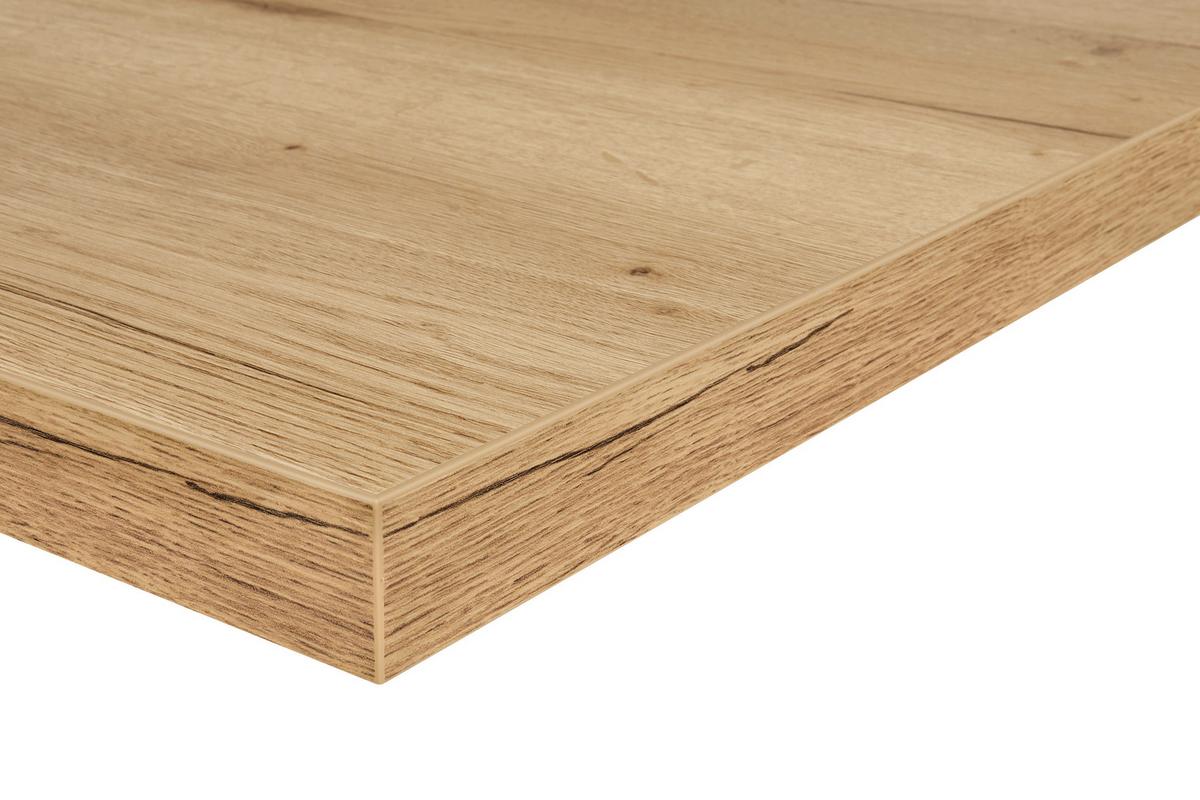 Küchenblock Flash Low m. Geräten Weiß Hochglanz - Edelstahlfarben/Eichefarben, MODERN, Holzwerkstoff/Metall (180cm) - Nobilia