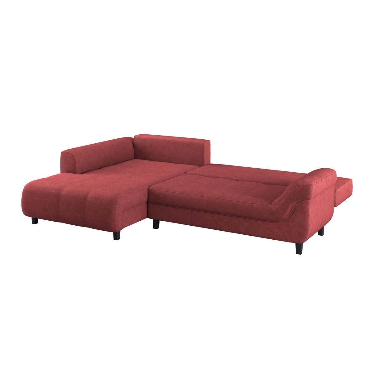 Kutna Garnitura Mendoza - crvena/crna, Design, tekstil/drvo (197/309cm) - Modern Living