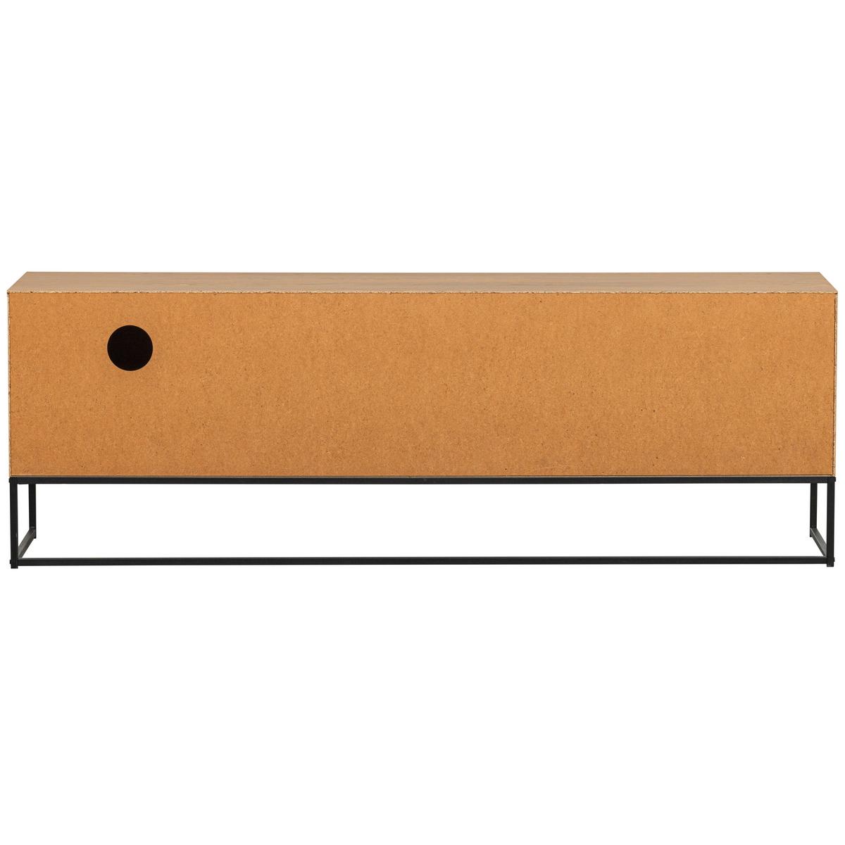 Lowboard Silas Eichefarben B: 180cm - Eichefarben/Schwarz, Design, Holz/Metall (180/61/44cm) - Livetastic