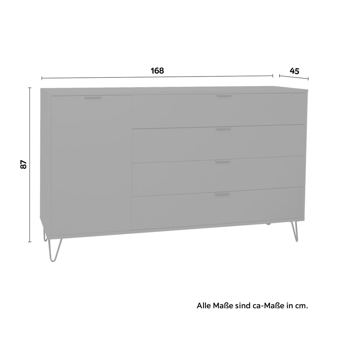 Sideboard in Anthrazit - Anthrazit, Modern (168/87/45cm) - Premium Living
