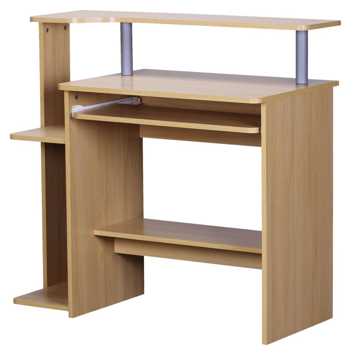 Računalniška Miza Computertisch - barve bukve, Konvencionalno, leseni material (48/94/90cm) - MID.YOU