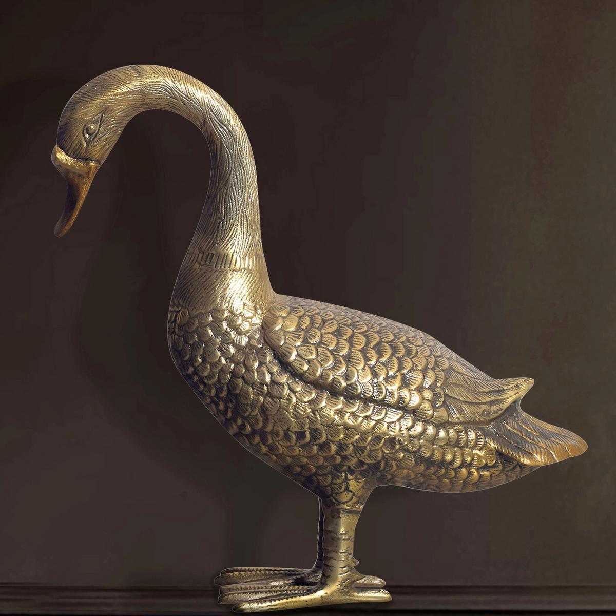 Okrasni Predmet Goose - zlate barve, Design, kovina (46/42/19cm) - Livetastic