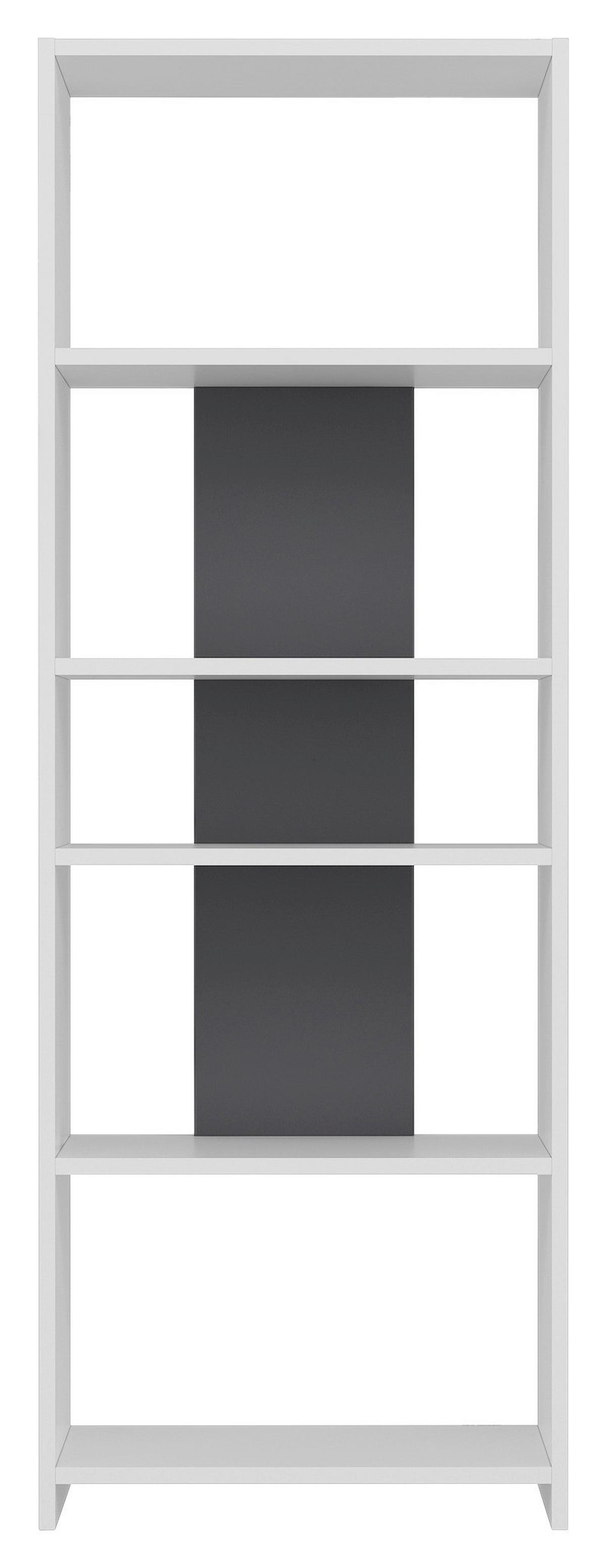 Regal Diosp - bela/antracit, Design, leseni material (56,9/160/25cm) - Livetastic