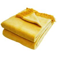 Decke El Sol in Gelb ca.150x200cm - Senfgelb, Textil (150/200cm) - Modern Living