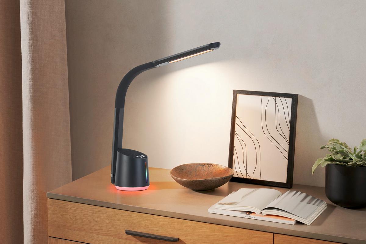 Lampă de birou cu LED Teodoro - negru, Modern, plastic (12/39/42cm) - Premium Living