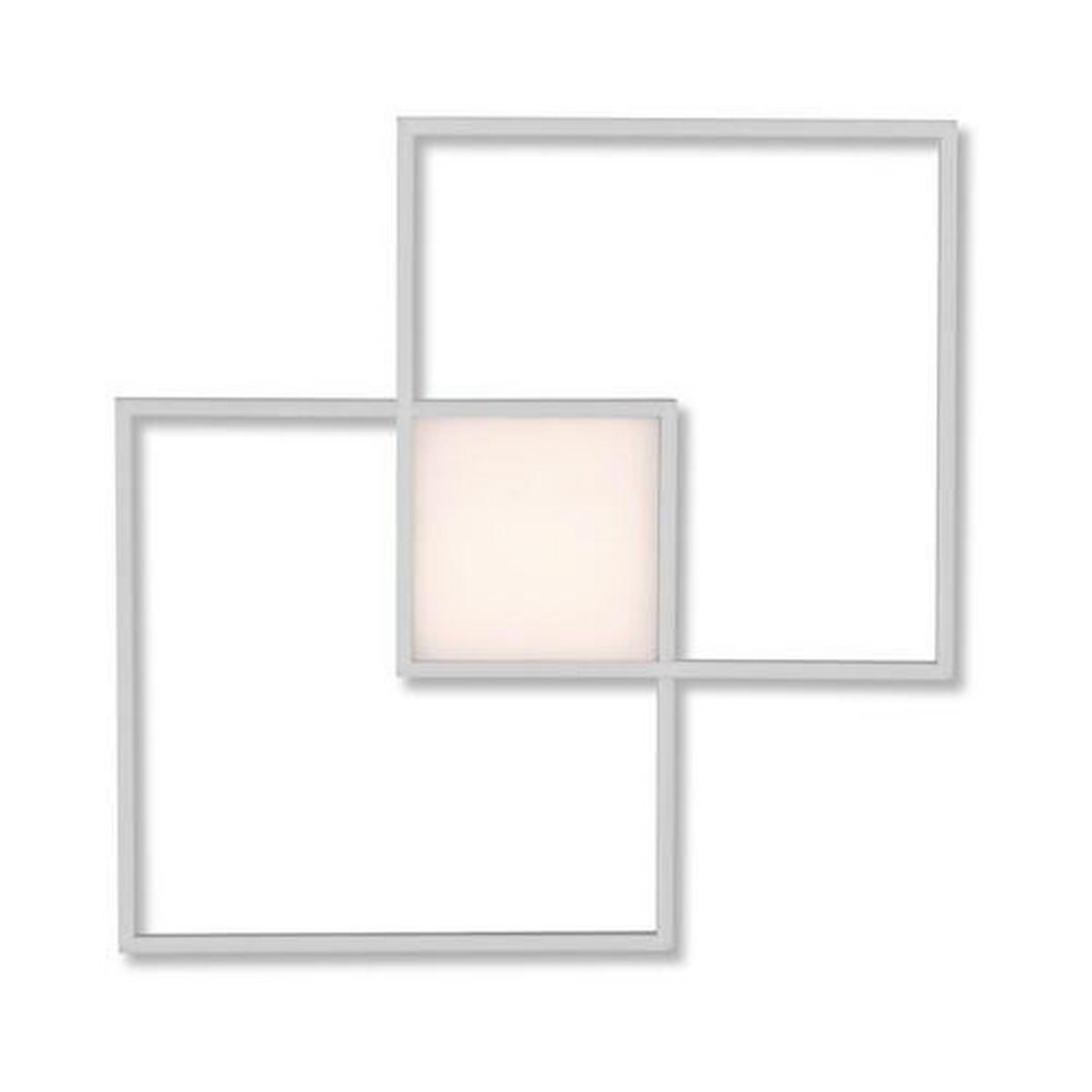 LED-Deckenleuchte Asmin Silberfarben max. 50 Watt - Silberfarben, Design, Kunststoff/Metall (60/60/5,3cm)