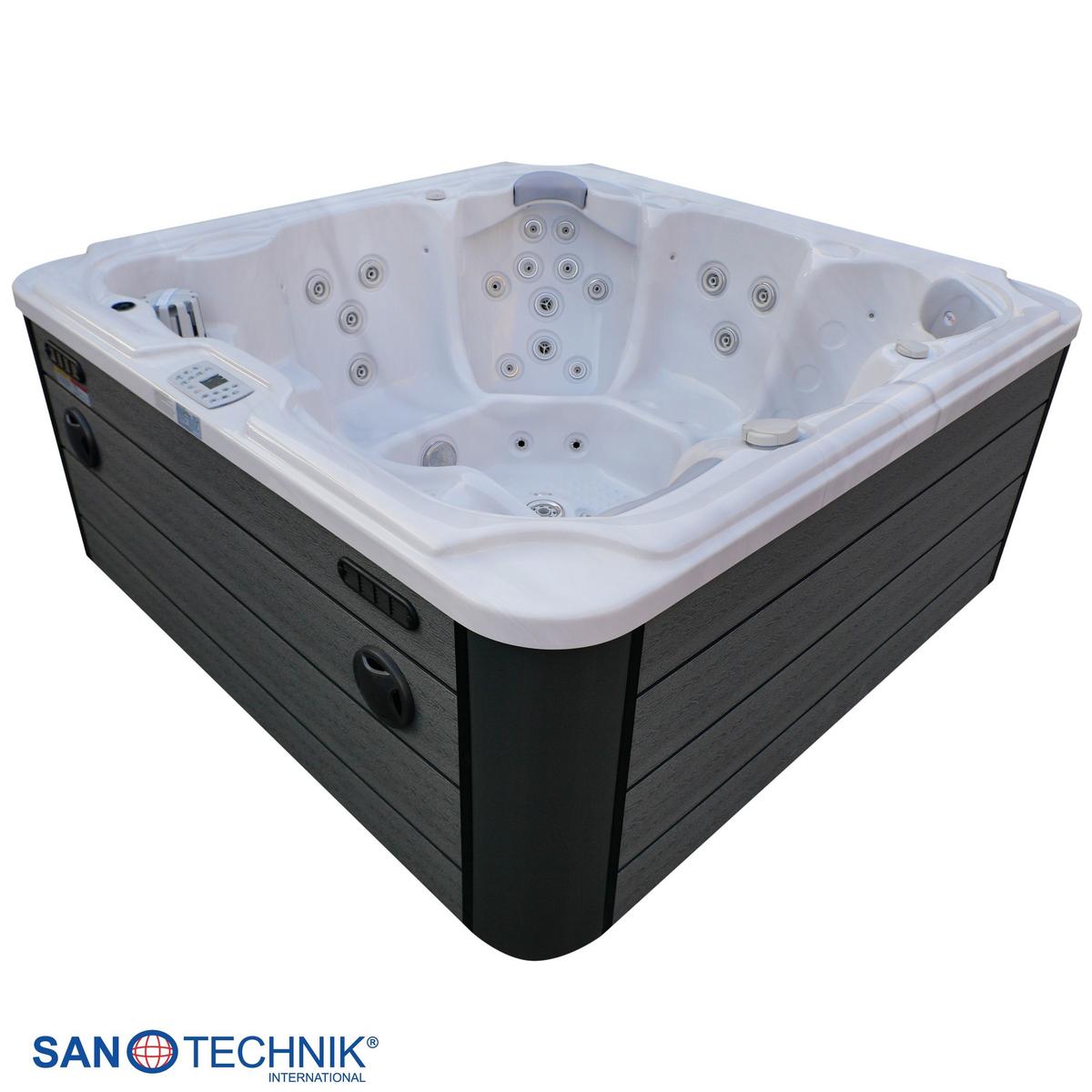 Whirlpool Outdoor Set Schwarz/Weiß ca. 210x95x210cm - Schwarz/Weiß, Basics, Kunststoff (210/95/210cm)