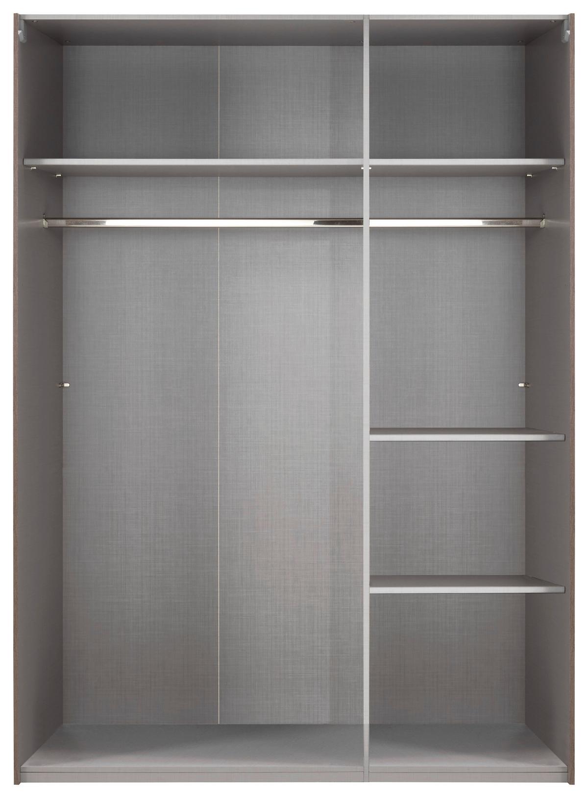 Schwebetürenschrank in Weiß - Alufarben/Weiß, KONVENTIONELL, Holzwerkstoff/Metall (135/200/64cm) - Mömax