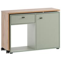 Schreibtisch Tiny Working Grün/Eichefarben - Eichefarben/Schwarz, MODERN, Holzwerkstoff/Kunststoff (104,6/75,3/39cm) - MID.YOU