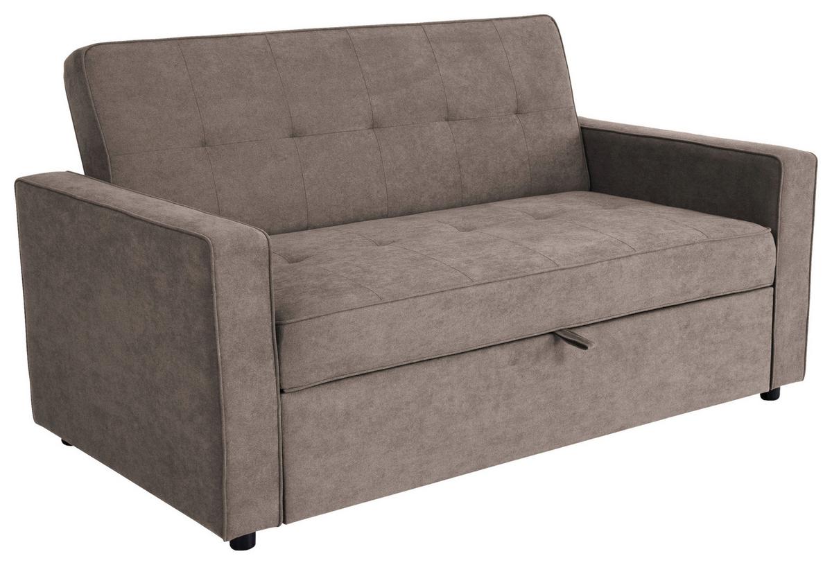 HAZE Canapea cu 3 locuri - gri-maro, Trend, textil (162/90/89cm) - Modern Living