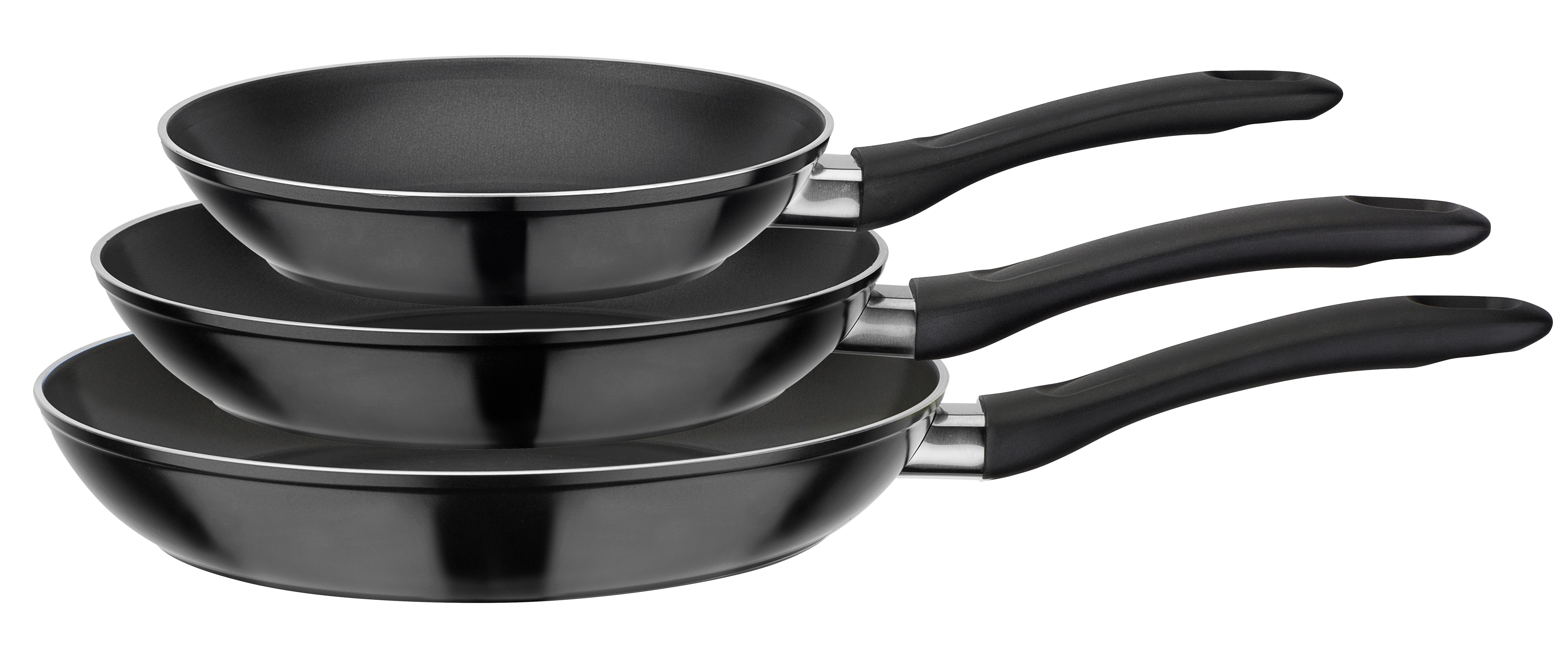 Set Ponev Nova Black, 3-Delni - črna, Basics, kovina (20+24+28cm) - GSW