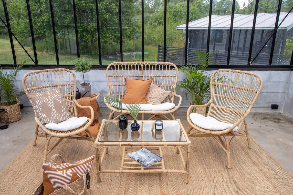 Loungegarnitur Ella Rattan Braun - Braun, KONVENTIONELL, Holz - Gardenson