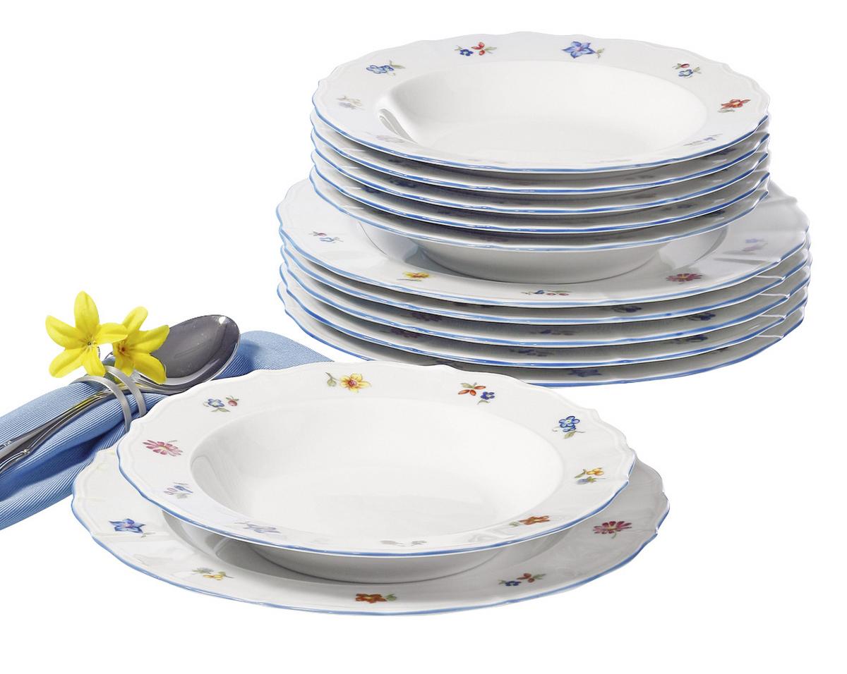 ZASTAWA STOŁOWA 001.717236 - biały/różnokolorowy, Romantik / Landhaus, ceramika (26/26cm) - Seltmann Weiden