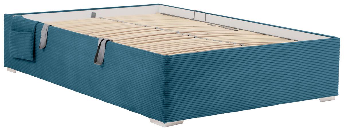 Krevet Remi - prirodne boje/pastelno plava, Konvencionalno, drvo/tekstil (140/200cm) - Based