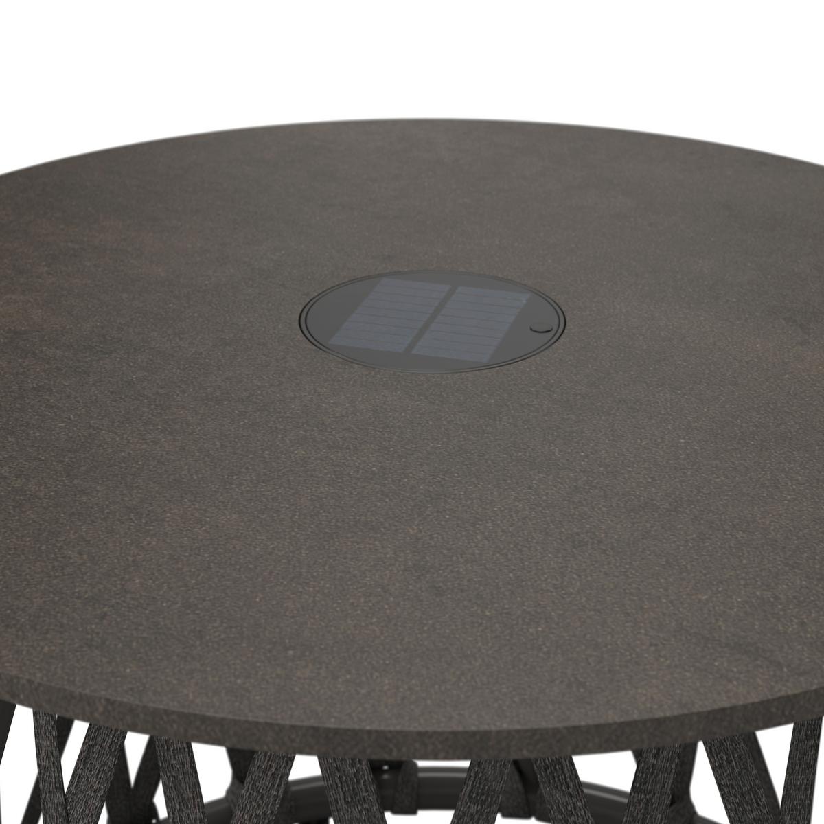 Loungegarnitur Elea Dunkelgrau Outdoorstoff/Metall +Abdeckung - Dunkelgrau/Anthrazit, MODERN, Textil/Stein (234/74/77cm) - Bessagi Garden