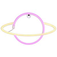 LED-Dekoleuchte Planeti Rosa/Weiß max. 1,2 Watt - Rosa/Weiß, KONVENTIONELL, Kunststoff (29,3/17,5/1,7cm) - Mömax