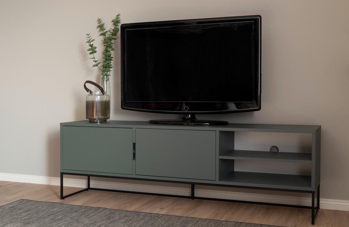 KOMODA NISKA LIPP - LOMOCO - - czarny/ciemnozielony, Design, materiał drewnopochodny/metal (176/57/43cm) - Lomoco