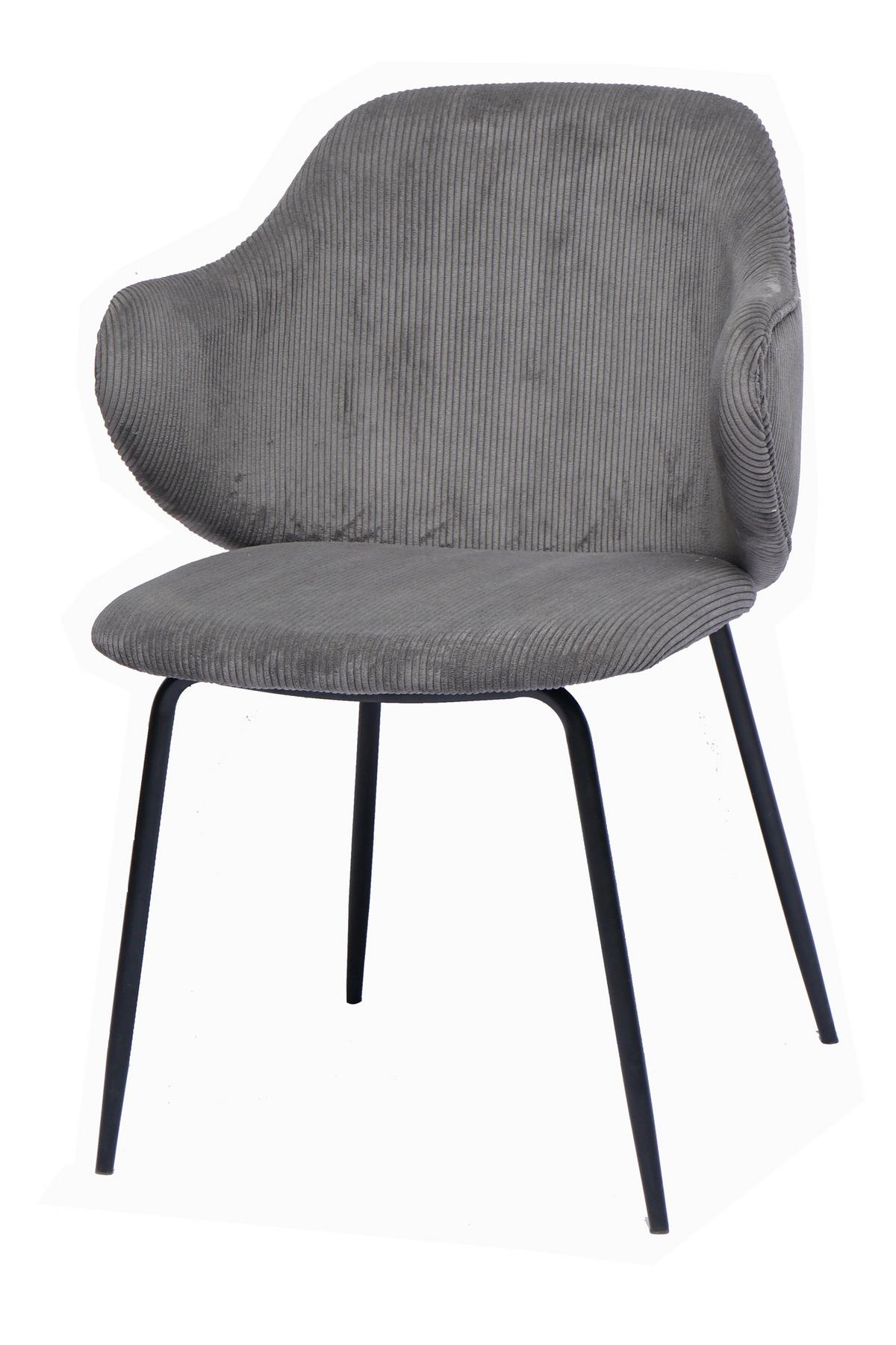 Set Naslanjačev Cord, Siva, 2-Delni - siva/črna, Moderno, kovina/tekstil (54/83/55cm) - Livetastic