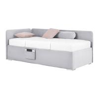 Krevet Remi - prirodne boje/svijetlo siva, Konvencionalno, drvo/tekstil (90/200cm) - Based