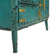 Kommode Türkis/natur/gold - Türkis/Goldfarben, LIFESTYLE, Holz/Metall (82/57,5/43cm) - Premium Living