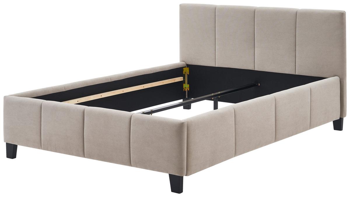 Polsterbett Crazy Beige ca. 140x200cm - Beige/Schwarz, MODERN, Holz/Kunststoff (140/200cm) - Based