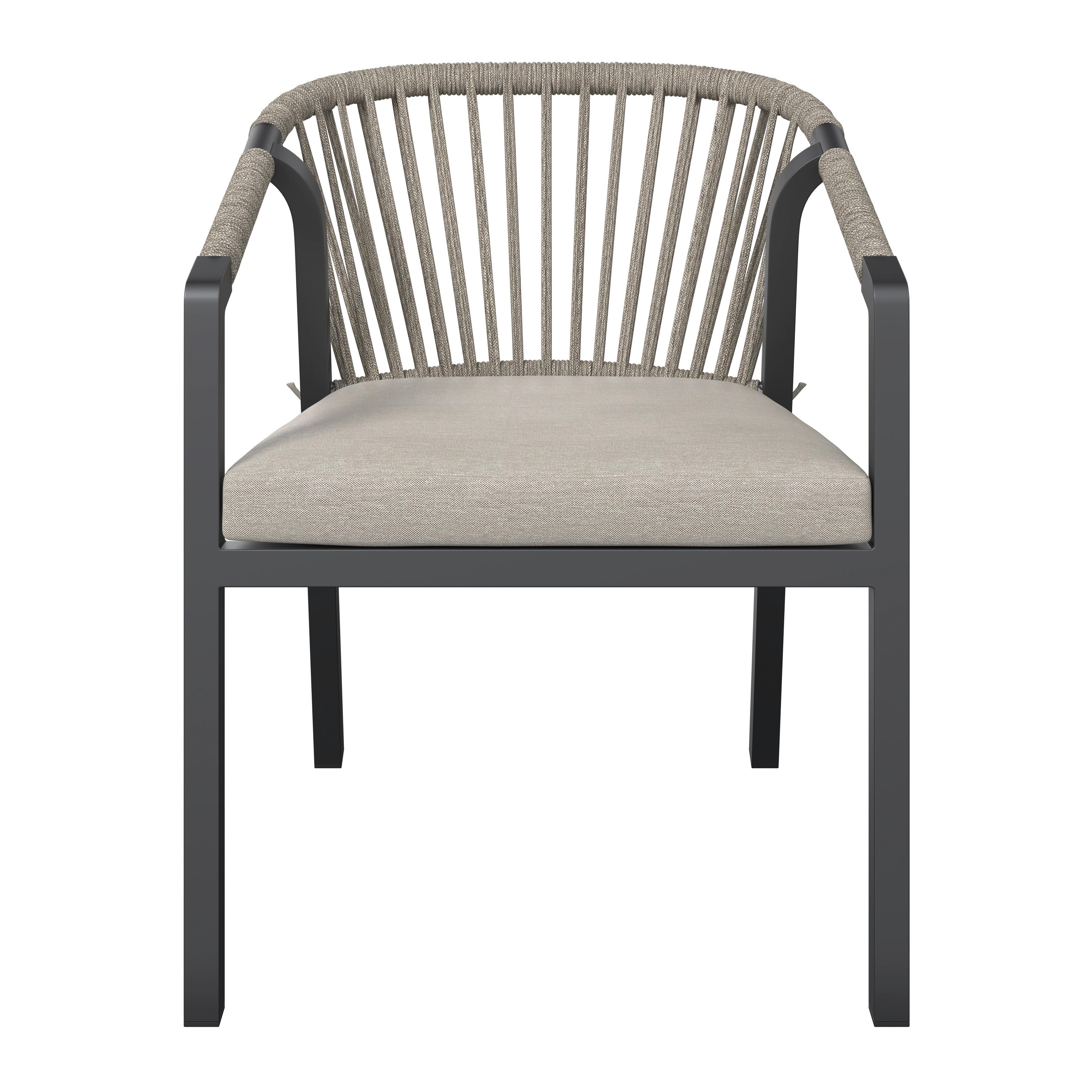 BALKONGMÖBLER SET BARDOLINO - ljusgrå/akaciefärgad, Modern, metall/trä (61/62/79cm) - Mömax