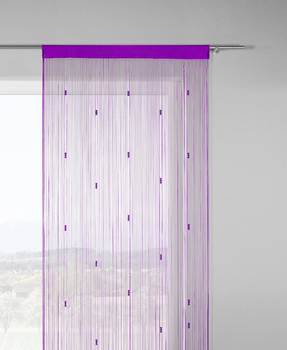 Zsinórfüggöny Perle 90/245cm - antracit/fehér, Romantik / Landhaus, textil (90/245cm) - Modern Living
