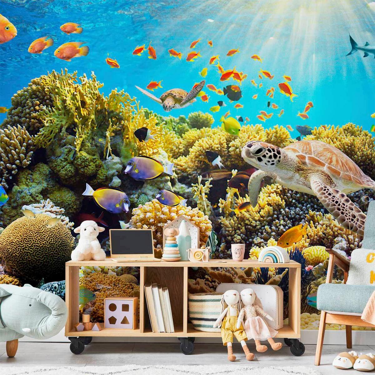 Fototapeta Underwater Land, 100x70cm - večbarvno, Trendi, tekstil (100/70cm) - artgeist