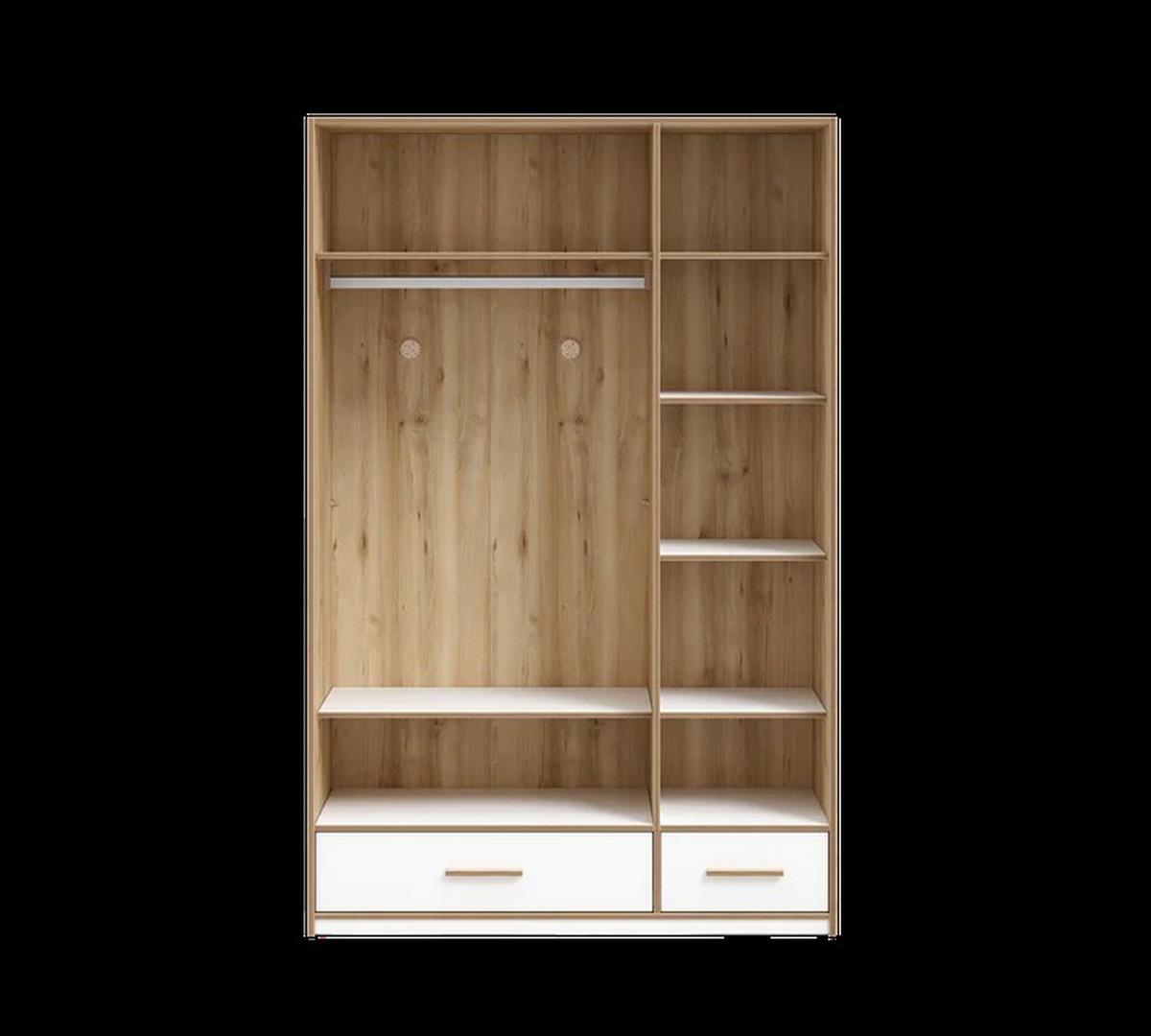 Ruhásszekrény Modera - natúr színű/fehér, Modern, műanyag/faalapú anyag (138/214/61cm)