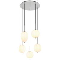 Hängeleuchte Blacky I Opal/Nickelfarben max.40Watt - Opal/Nickelfarben, Basics, Glas/Metall (57,5/150cm) - Globo