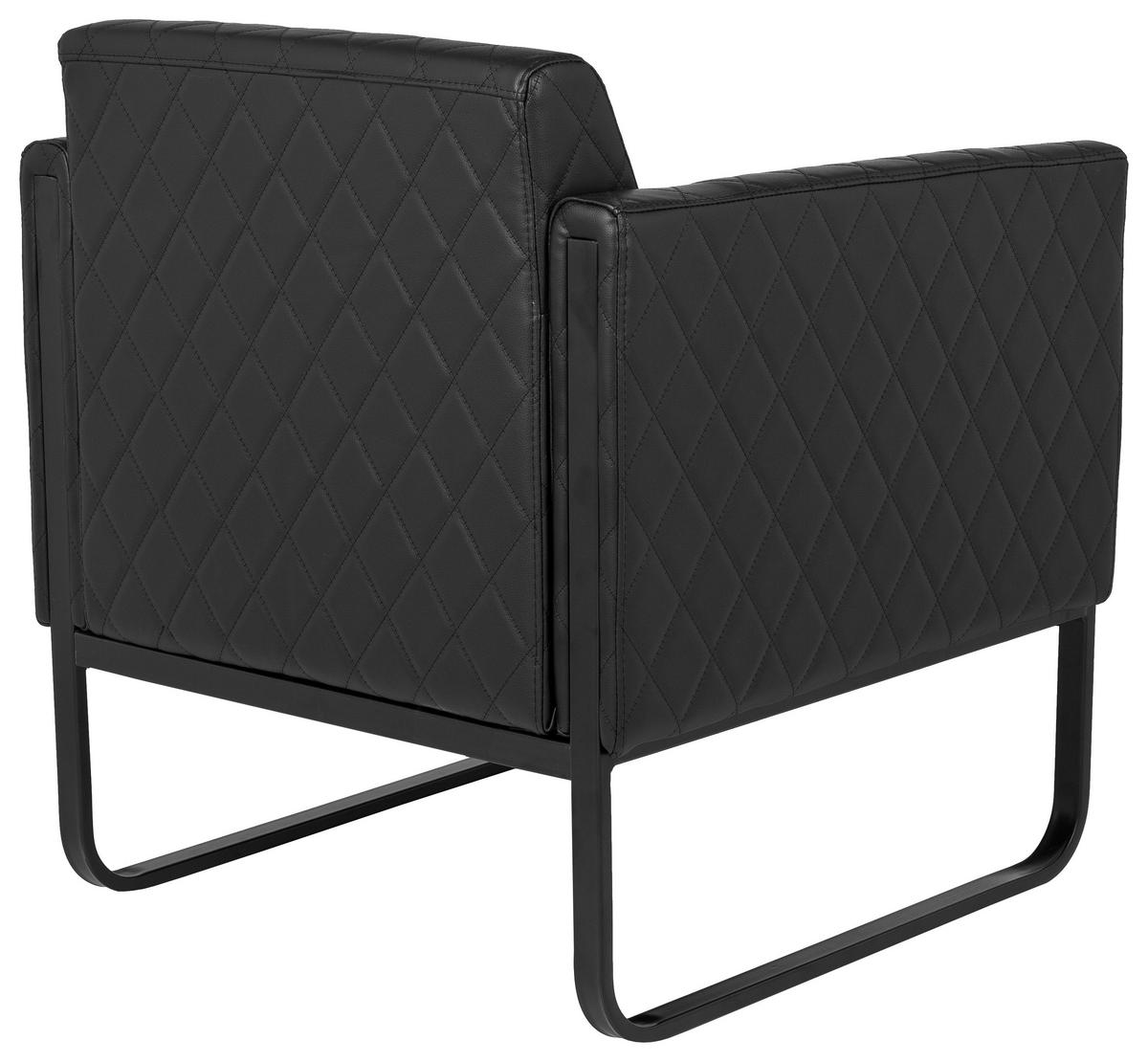 Fotelj Aruba Black, Črna - črna, Moderno, kovina/tekstil (67/78/71cm) - MID.YOU