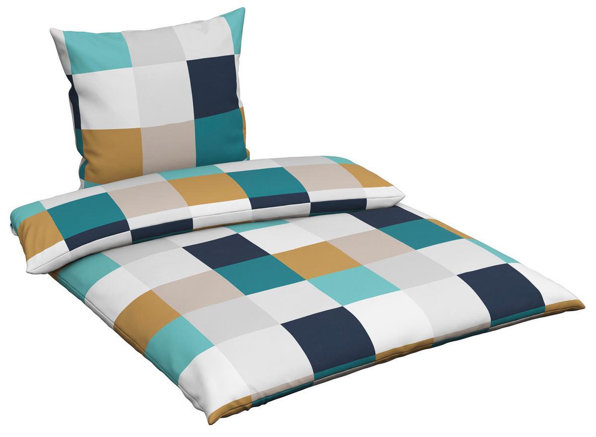 POŚCIEL CHECK - niebieski, tkanina (135/200cm) - Novel