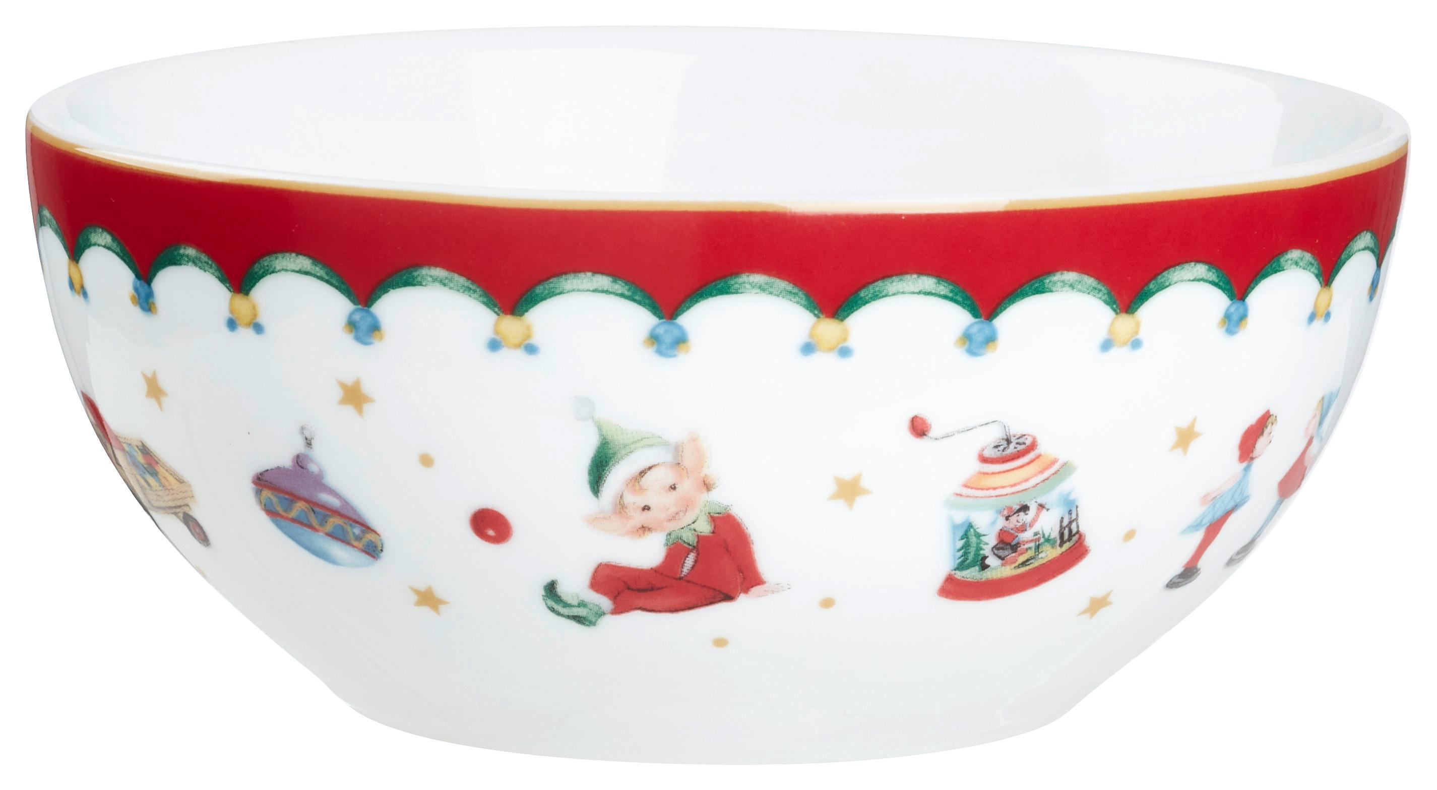 Skodelica Za Kosmiče Xmas, Porcelan, 440ml - rdeča/bela, Konvencionalno, keramika (15/6,6cm) - Mömax