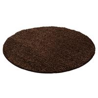 Hochflorteppich Life Brown Braun Ø ca. 120cm - Braun, KONVENTIONELL, Textil (120cm) - Novel
