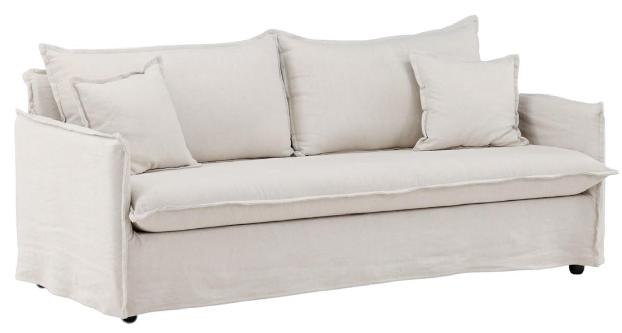 3-Sitzer-Sofa Nova Beige - Beige/Schwarz, Design, Kunststoff/Textil (201/90/94cm) - Livetastic