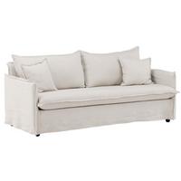 3-Sitzer-Sofa Nova Beige - Beige/Schwarz, Design, Kunststoff/Textil (201/90/94cm) - Livetastic