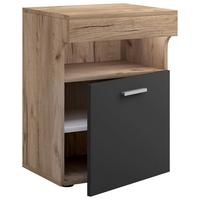 NACHTKÄSTCHEN SLEPAL M - Honigeiche/Anthrazit, Modern, Holzwerkstoff/Kunststoff (45/61/39cm) - MID.YOU