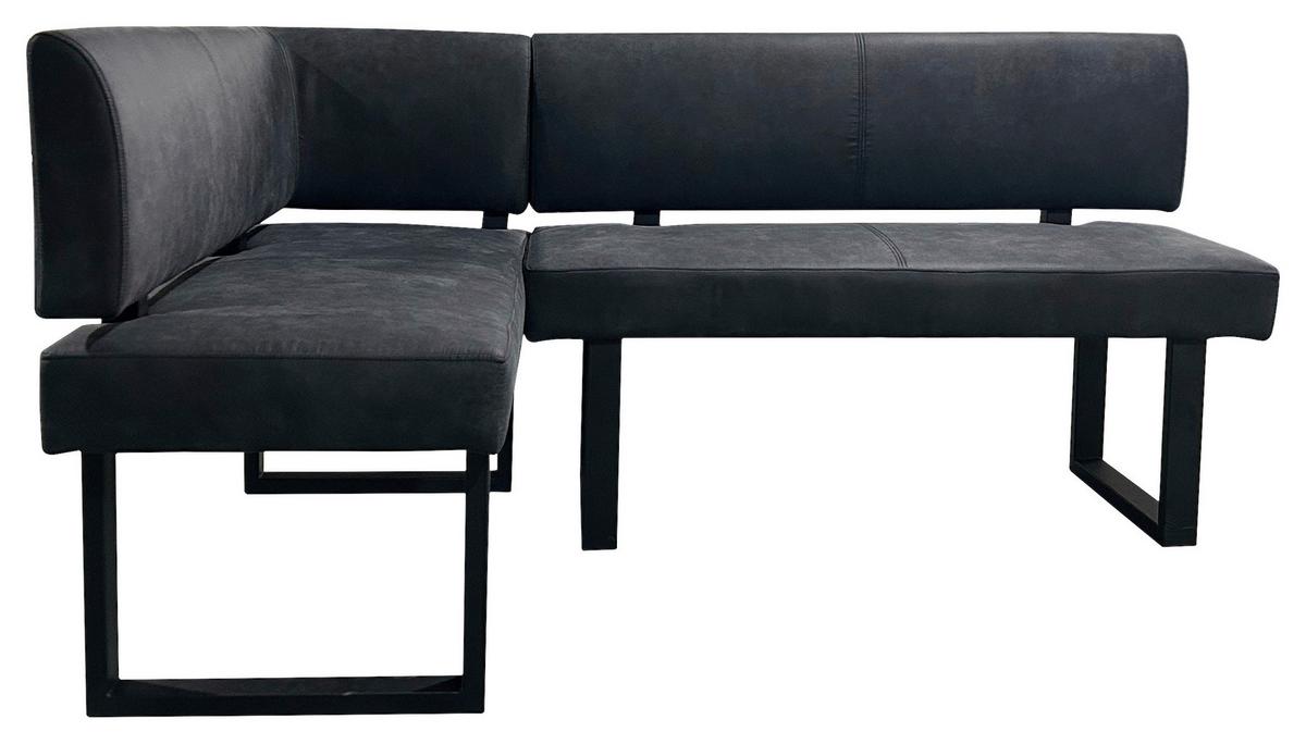 Eckbank Vancouver Anthrazit/Schwarz - Anthrazit/Schwarz, Design, Textil/Metall (125/181,5cm) - MID.YOU