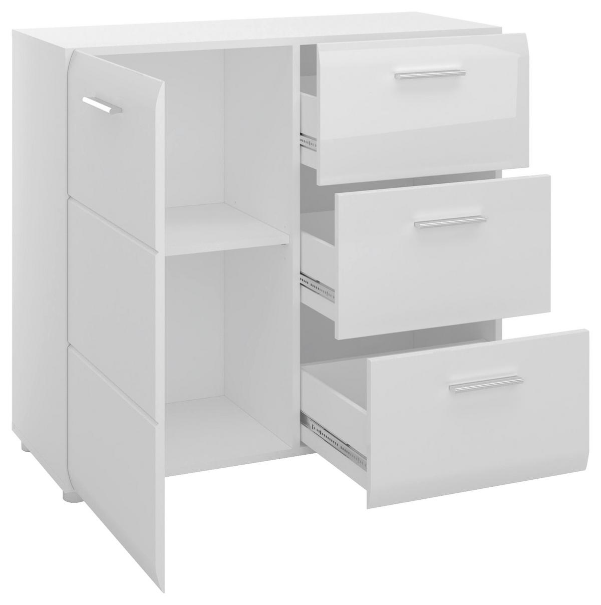 Komoda Merano - crna, Moderno, drvni materijal/plastika (95,9/86/39cm) - Modern Living