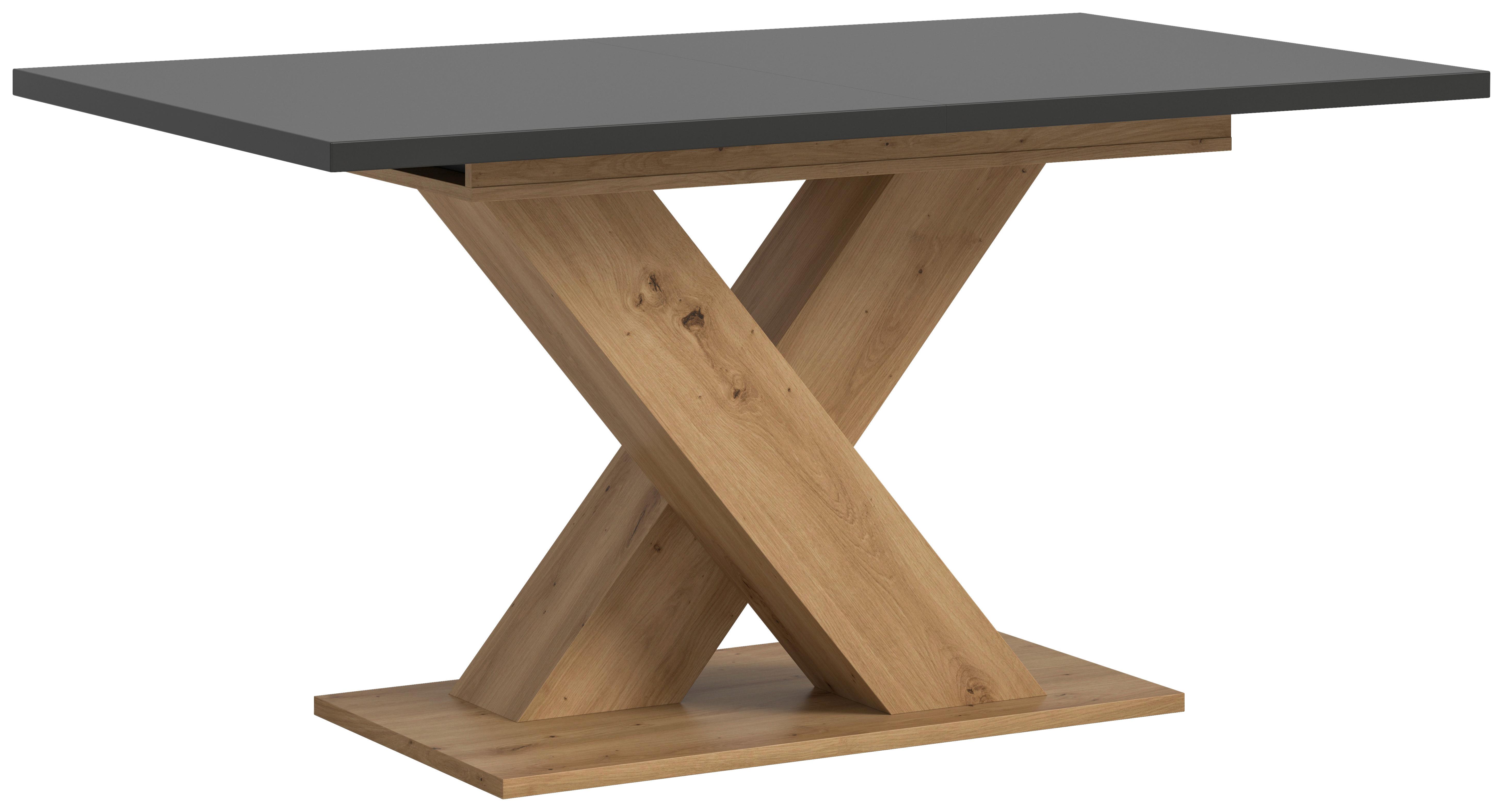 Ausziehtisch Marlon Grau ca. 150-190x90x76 cm - Eiche Artisan/Grau, KONVENTIONELL, Holzwerkstoff (150-190/90/76cm)