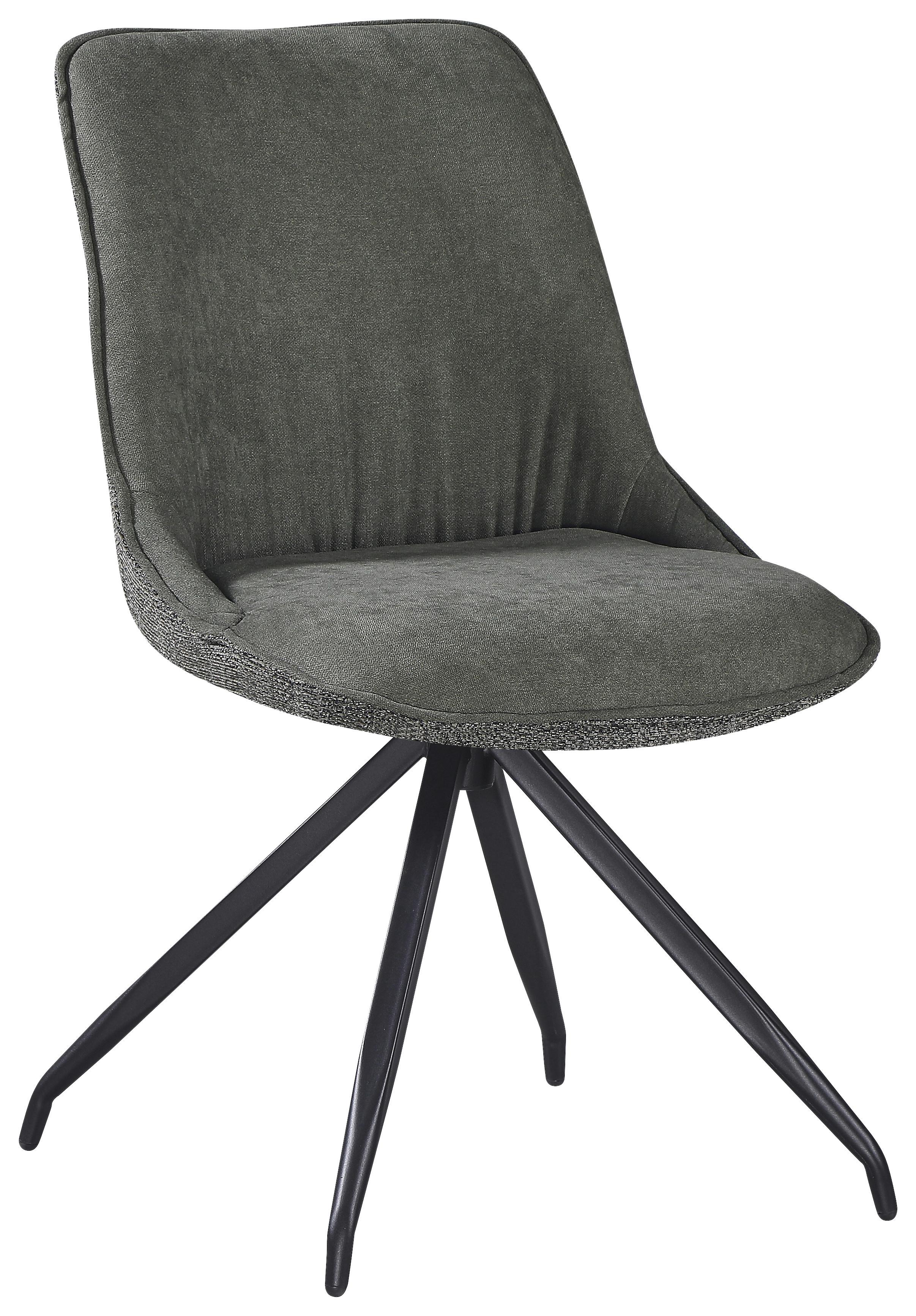 Stuhl Nova Grün - Schwarz/Grün, MODERN, Textil/Metall (51/85/61cm) - Premium Living