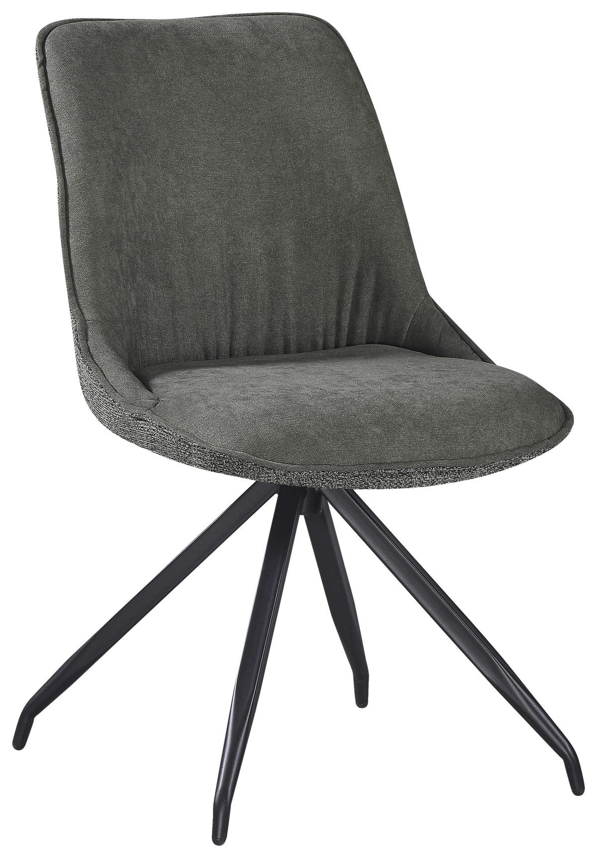 Stuhl Nova Grün - Schwarz/Grün, MODERN, Textil/Metall (51/85/61cm) - Premium Living